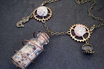 défi créatif 3 collier coquillages steampunk