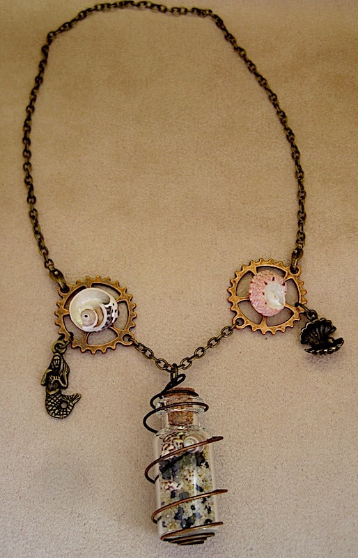 défi créatif 3 collier coquillages steampunk