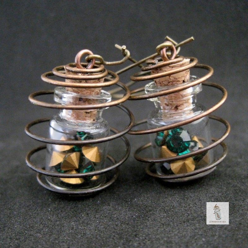 boucles d'oreille amulettes Steampunk Aurélia la Manufacture de Lady S. bijoux Steampunk