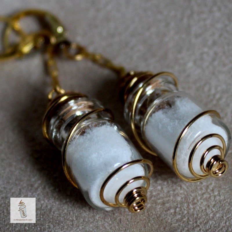 Boucles d'oreille Steampunk : fioles en cage quatre saisons – Image 8