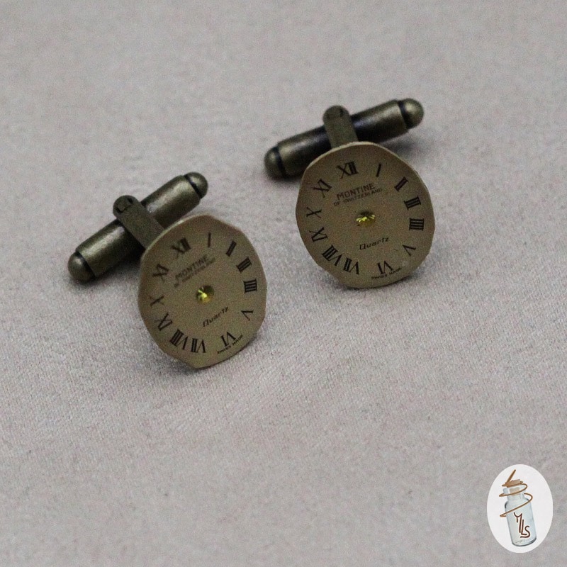 Boutons de manchette ovales cadrans de montre la Manufacture de Lady S. bijoux Steampunk