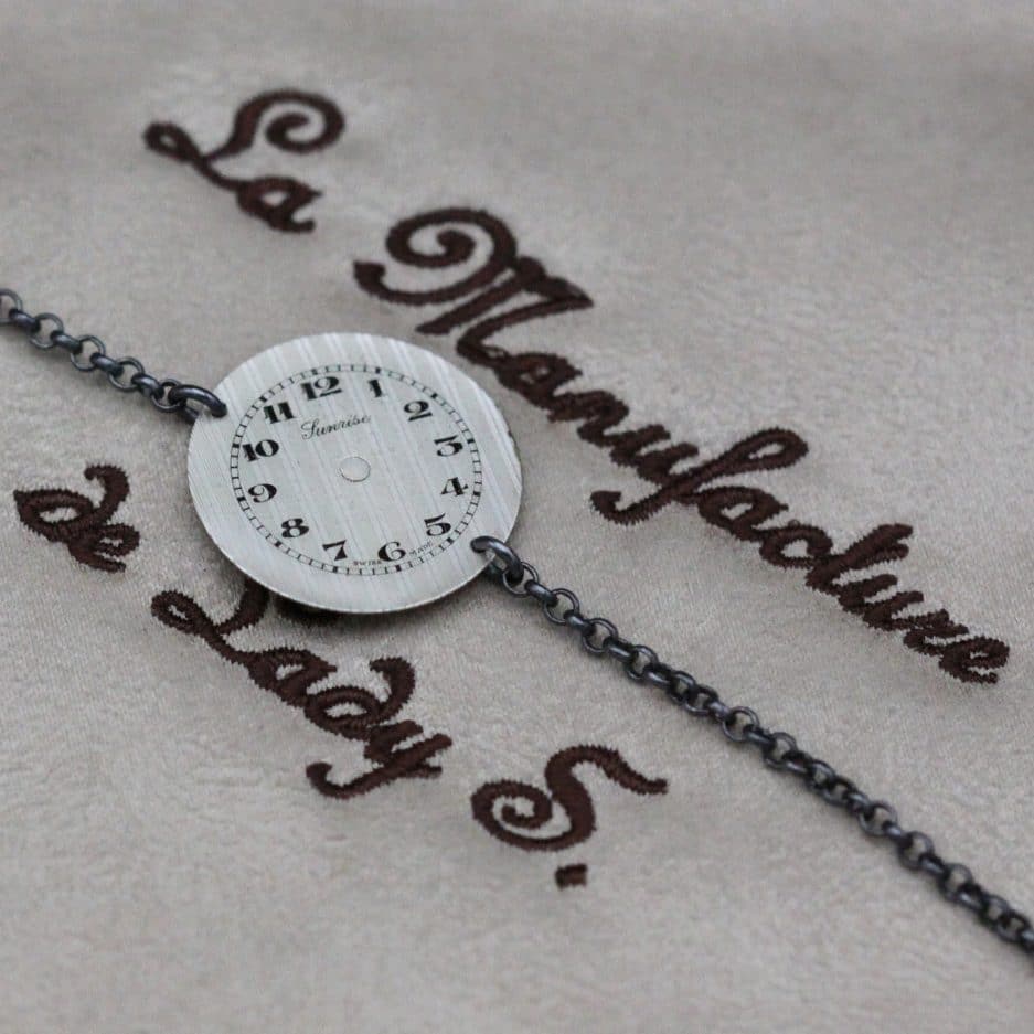 Bracelet Steampunk Swarovski et cadran la manufacture de lady s bijoux steampunk