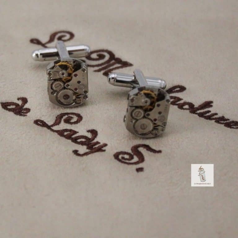 Boutons De Manchette Steampunk DECARETA - Mouvement Montre Vintage - Cadeau Homme Élégant - Pour Mariage Et Cérémonie
