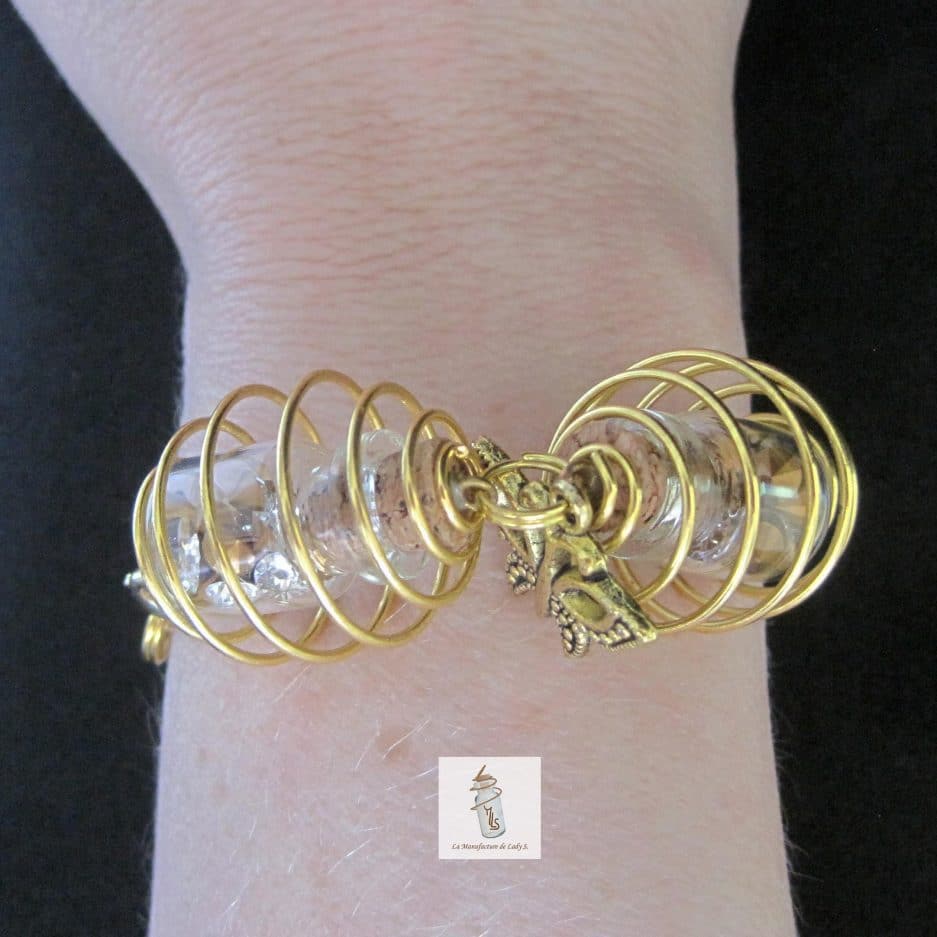 bracelet fiole aurelia transparent et doré