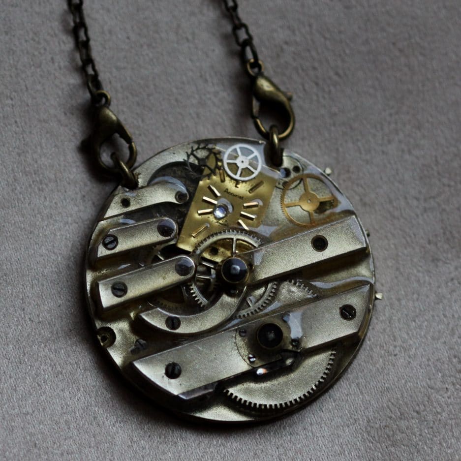 pendentif steampunk mécanisme de montre