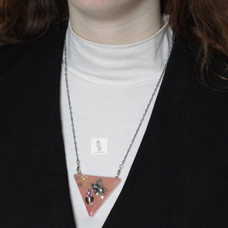 pendentif Briare rose la manufacture de lady s bijoux steampunk