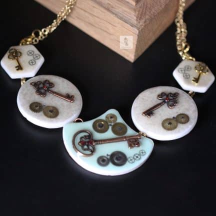 collier clés et émaux la manufacture de lady s bijoux steampunk