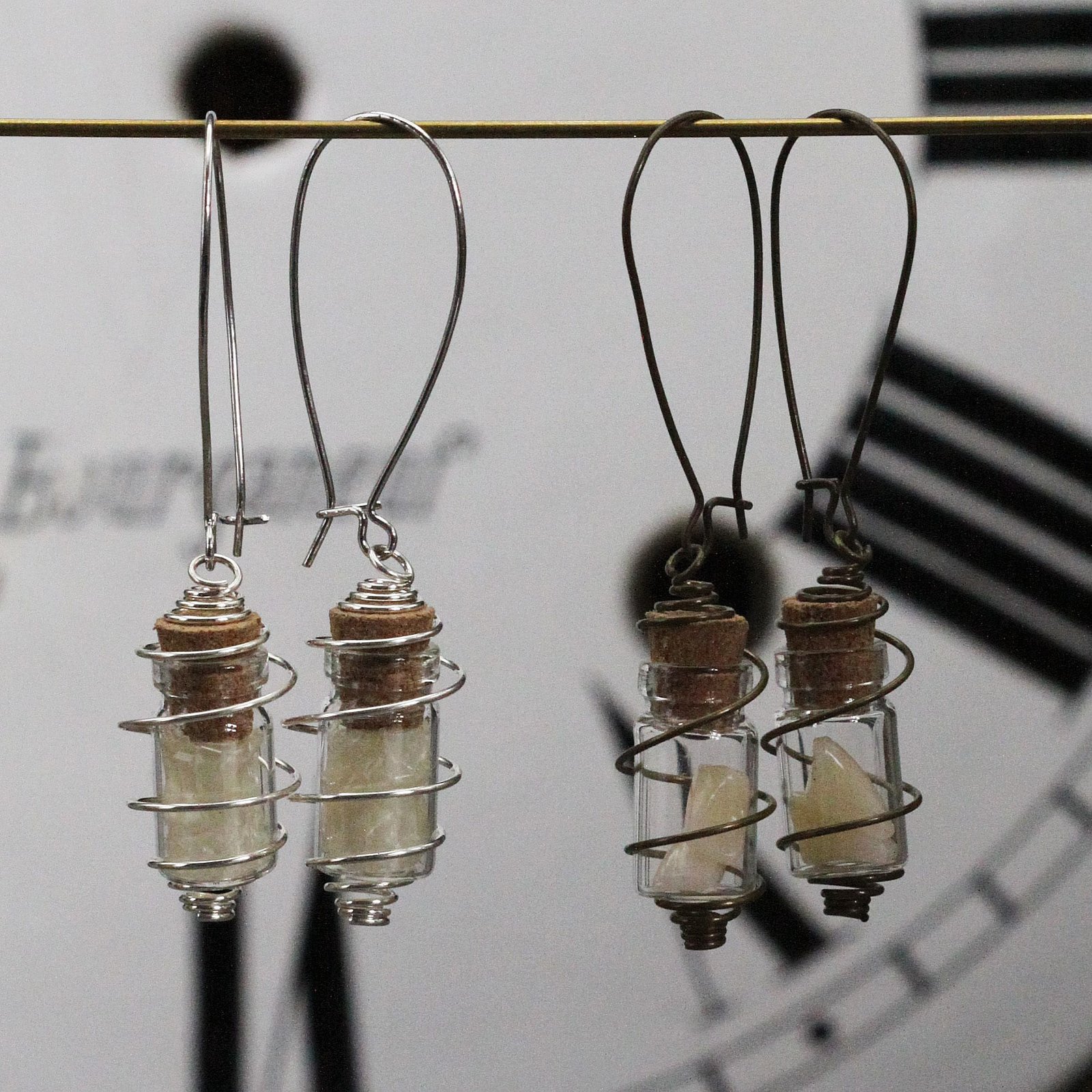 Boucles d'oreille Fioles Steampunk Halloween