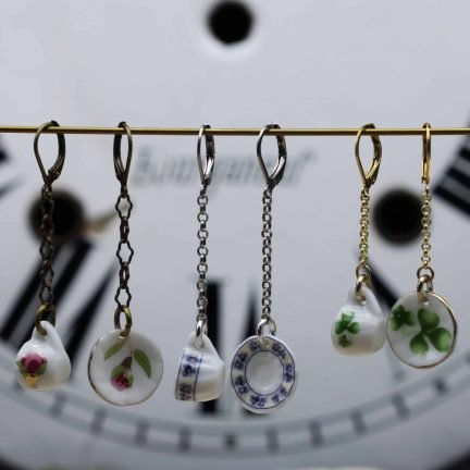 boucles d'oreille tasse et soucoupe - l'heure du thé - la Manufacture de Lady S - bijoux steampunk