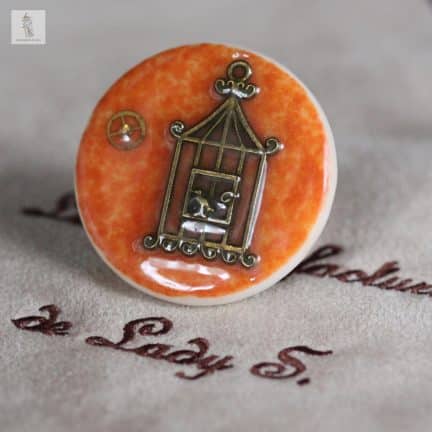 bague orange émaux de Briare la manufacture de lady s bijoux steampunk
