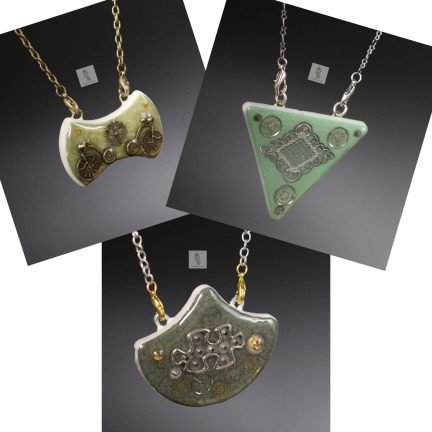 pendentif vert émaux de Briare la manufacture de Lady S