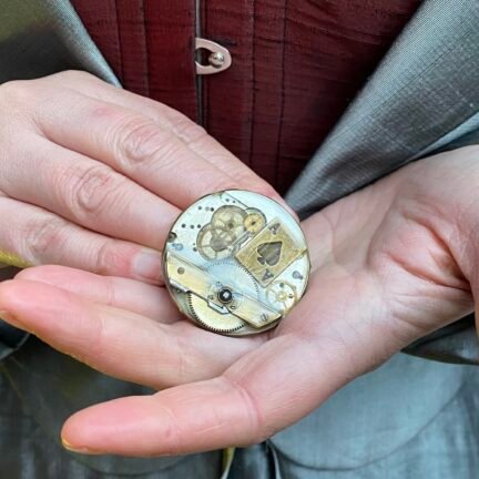 broche mécanisme de montre gousset steampunk