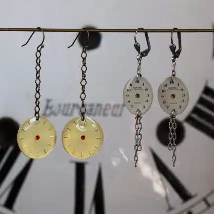 boucles d'oreille steampunk cadran de montre