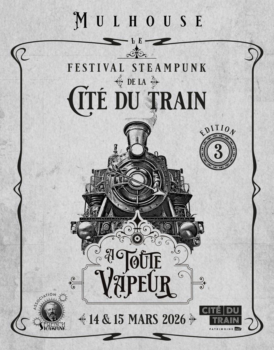 A toute vapeur festival steampunk à la cité du train de Mulhouse 14 et 15 mars 2026