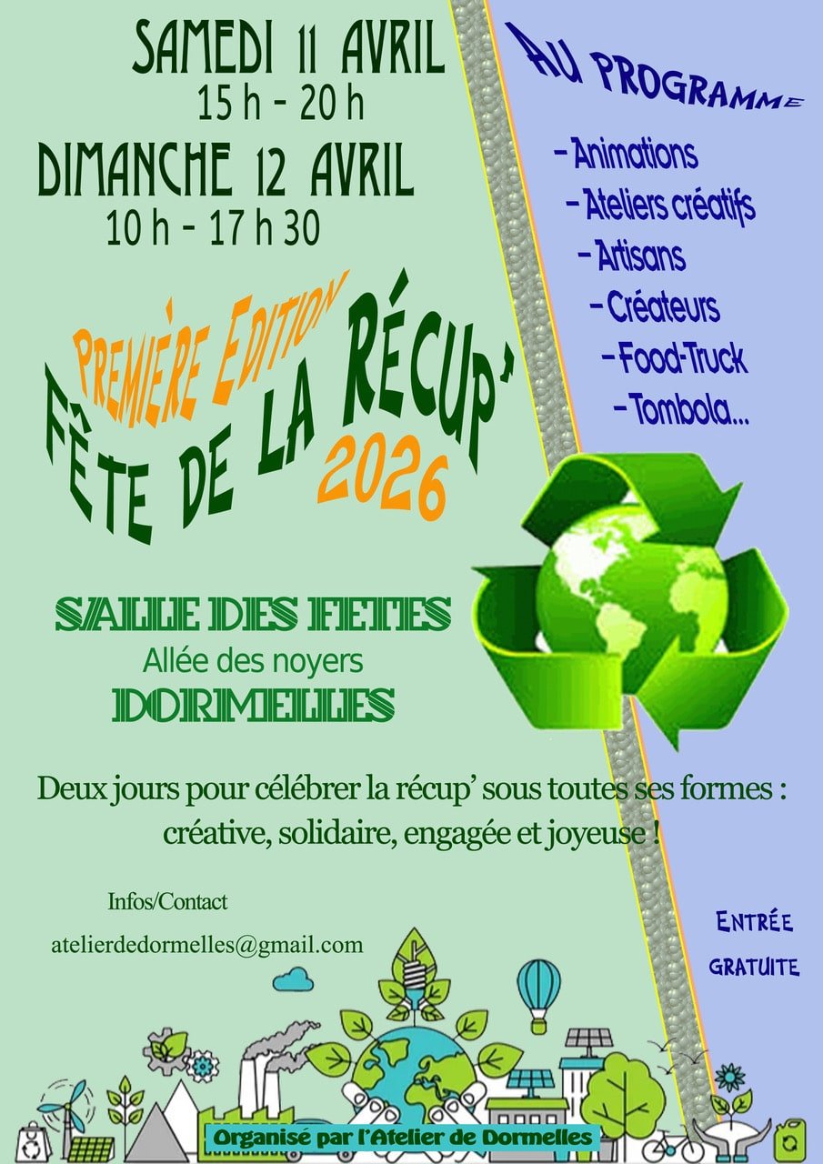fête de la récup à Dormelles les 11 et 12 avril 2026